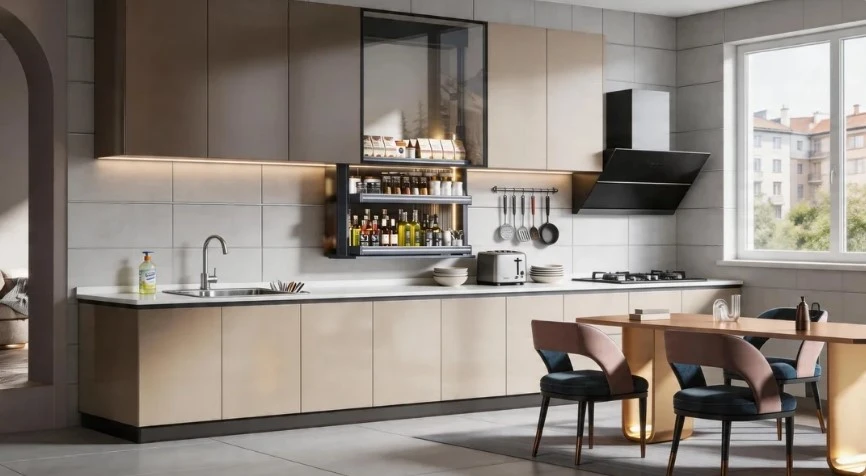 The convenience of electric lifting seasoning rack The convenience of electric lifting seasoning rack